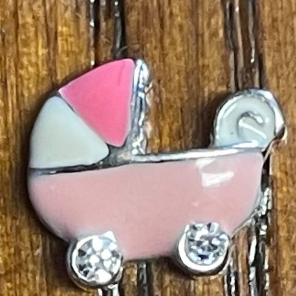 Origami Owl set of 2 charms Music Notes and Pink Baby Carriage - Picture 4 of 4